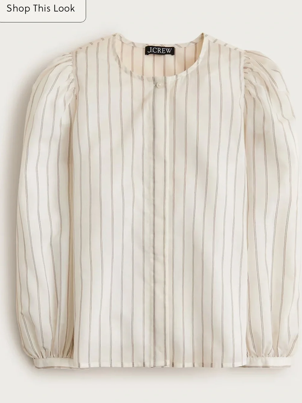 J crew Button-up top in stripe Bavarian Cream Stripes
